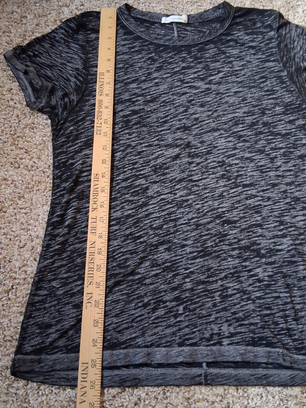 rag & bone Black Heathered Short Sleeve Crew Tee - Picture 10 of 10